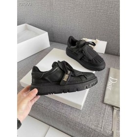 Dior-IDENTIFICACIÓN de la Zapatilla de deporte Negro de piel de Becerro de Goma
