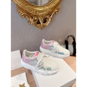 Dior-IDENTIFICACIÓN de la Zapatilla de deporte Rosa Blanco Tejido Técnico