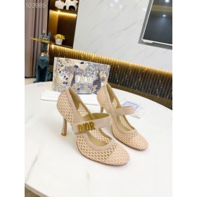 Dior Baby-D de Gamuza de Desnudos de Malla Cap Toe Bombas de 75mm