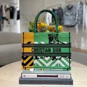 Dior Libro Bolso De Mano Verde D-Selva Pop Bordado