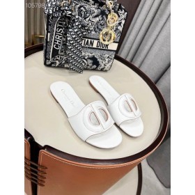 Dior D-Club Slide Cuero De Becerro Blanco