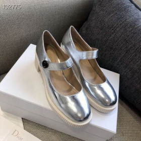 Dior D-Muñeca De La Bomba De Plata Brillante Piel De Becerro