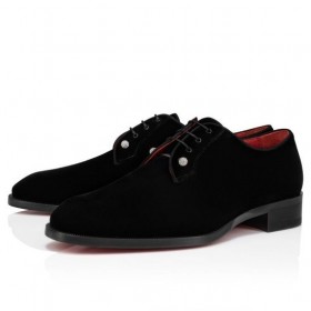 Christian Louboutin Chambeliss Noche Strass Derbis De Terciopelo Negro