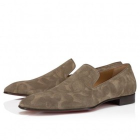 Christian Louboutin Diente De León Mocasines Petunia Impreso De Cuero De Becerro Saharienne