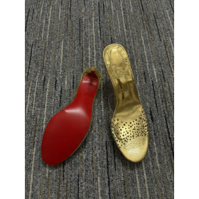 Christian Louboutin Degramule Strass Mulas 85mm Oro Metálico