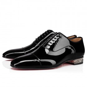 Christian Louboutin Greggyrocks Oxford, Zapatos De Charol Negro