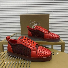 Christian Louboutin Louis Junior Picos Orlato Zapatillas de deporte Monograma-jacquard Rojo de piel de Becerro