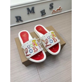 Christian Louboutin Pintado Picos de Zapatillas de los Hombres Sandalias Zapatos CL