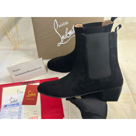 Christian Louboutin Rosalio Chelsea 40 Mm de Botas de piel de Becerro Negro Zapatos CL
