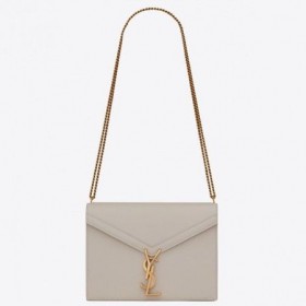 Saint Laurent Cassandra Cierre De La Bolsa De Blanc Cuero De Grano Saint Laurent Bolsas
