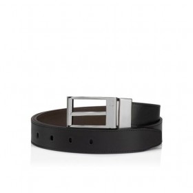 Christian Louboutin Bizzbelt Cinturón de 30mm de Suave piel de Becerro Negro Cinturones CL