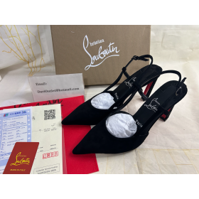 Christian Louboutin Condoroline 100 Mm Espaldar Bombas De Veau Velours Negro