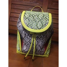 Christian Louboutin Explorafunk Mochila Python Cuero y Pinchos Multicolor