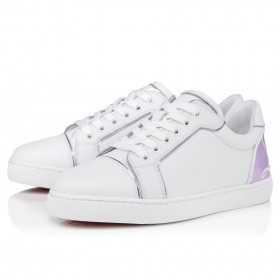 Christian Louboutin Divertido Vieira Baja-Top Sneakers de piel de Becerro Blanco CL Zapatillas