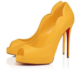 Christian Louboutin chica Caliente de Alta 120 Mm Bombas de Cuero de Napa de Polen CL Zapatillas