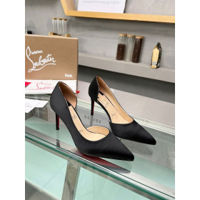 Christian Louboutin Iriza 85mm Bombas de Crepé de Satén Negro con Zapatos de Christian Louboutin