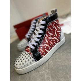 Christian Louboutin Lou Picos Orlato Plana Alta-top Zapatillas de deporte de Cuero Multicolor