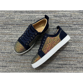 Christian Louboutin Louis Junior Strass Zapatillas De Gamuza De Cuero Multicolor
