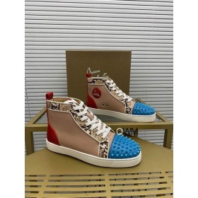 Christian Louboutin Louis Picos De Altas Zapatillas De Deporte De Cuero Multicolor
