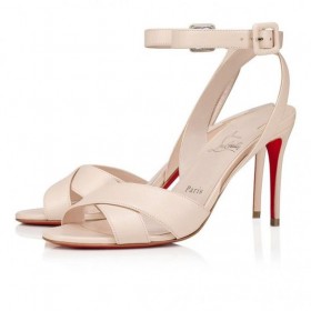 Christian Louboutin Mariza 85 Mm Sandalias De Cuero Nappa De Leche Zapatos De Christian Louboutin