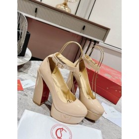 Christian Louboutin Plataformas Movida Jane 130 mm de charol Nude Zapatos CL