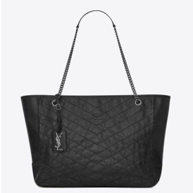 Saint Laurent Niki Bolsa De Compras Negro Arrugado De Piel De Becerro Saint Laurent Bolsas