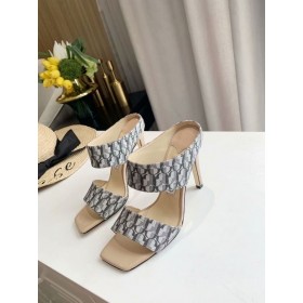 Jimmy Choo 100mm Sandalias de Rayas Rayas Blancas