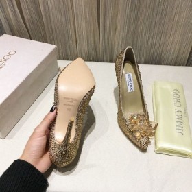 Jimmy Choo Cristais Cenicienta de 105 mm, Bombas de Oro