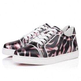 Christian Louboutin Divertido Vieira Zapatillas De Deporte De Cuero Nappa Quagga Multicolor Zapatos De Christian Louboutin