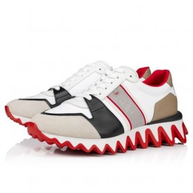 Christian Louboutin Nastroshark Zapatillas De Deporte De Las Mujeres Olona Canva Y Piel De Becerro Blanco