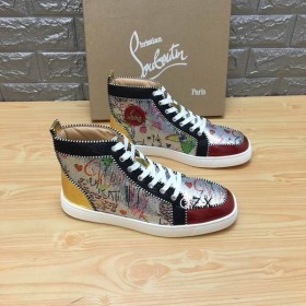 Christian Louboutin Rantus Orlato de Alta-top Sneakers de Lentejuelas Y Cuero Multicolor
