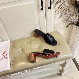 Christian Louboutin Para Cl Mula 55 Mm Mulas En Cuero Nappa Negro