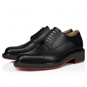 Christian Louboutin Urbino Derbies De Cuero De Becerro Negro Zapatos De Christian Louboutin