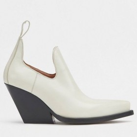 Bottega Veneta BV Lean botines Blancos de piel de Becerro Bottega Veneta Zapatos