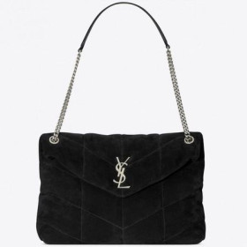 Saint Laurent Loulou Globo Mediano Bolsa De Ante Negro De Saint Laurent Bolsas