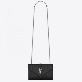 Saint Laurent Sobre Pequeño Bolso Negro De Cuero De Grano Saint Laurent Bolsas