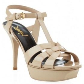 Saint Laurent Homenaje Polvo De Las Sandalias De Cuero De Patente De Saint Laurent Zapatos