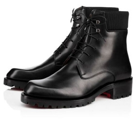 Christian Louboutin De Arranque Trapman De Cuero Negro