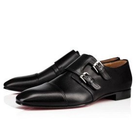 Christian Louboutin Derby Mortimer De Becerro Negro Para Los Hombres
