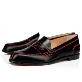 Christian Louboutin Plana Mocalaureat Negro/loubi de la Pantorrilla