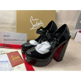 Christian Louboutin Bombas Movide Jane 130 mm Negro/lin de Patentes Negro