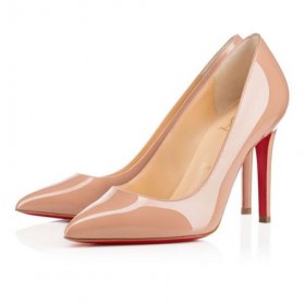 Christian Louboutin Pigalle Bombas de 100 mm de Desnudos de Patentes de Cuero