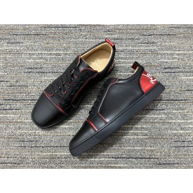 Christian Louboutin Fun Vieira Sneaker Calf Leather Black Red