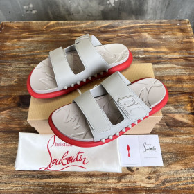 Christian Louboutin Men Strap Sandals Rubber Gray