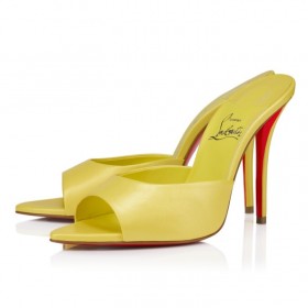 Christian Louboutin Miss Z Mule 100 Mm Mules Iridescent Nappa Leather Citronnade