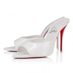 Christian Louboutin Miss Z Mule 100 Mm Mules Patent Calf Leather Bianco