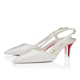 Christian Louboutin Miss Z Sling 60 Mm Slingback Pumps Crepe Satin Ivory