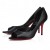 Christian Louboutin Abrir Apostropha 80mm Bombas de Cuero Nappa Negro Zapatos CL