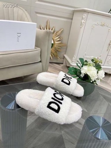 ديور الشرائح مطرزة القطن الأبيض Shearling