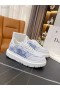 Dior Addict حذاء رياضة أعلى انخفاض الأبيض الأزرق المطاط الأقمشة